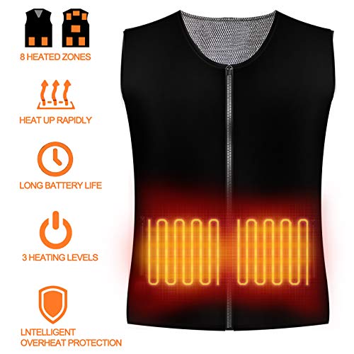 YOYI Gilet Chauffant électrique,Gilet Chauffant Homme et Femmes, Gilet Thermostatique de Chargement USB Chauffage… – Image 4