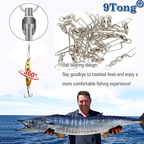 9Tong Emerillon Rolling avec Snap de Côte, Anneau Soudé en Acier Inoxydable pour la Pêche, Norme de l’eau Salée – Image 6