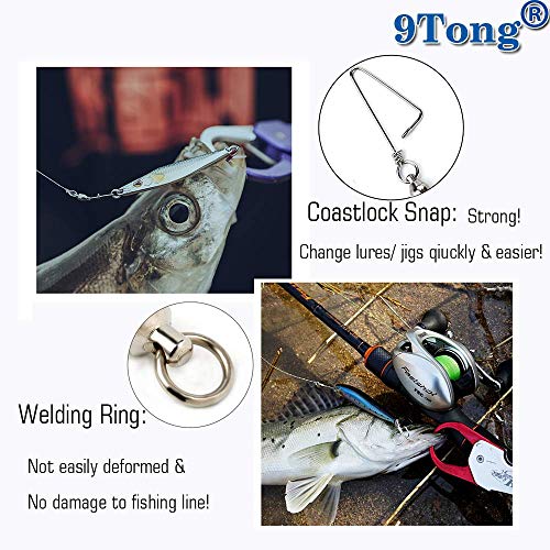 9Tong Emerillon Rolling avec Snap de Côte, Anneau Soudé en Acier Inoxydable pour la Pêche, Norme de l’eau Salée – Image 5